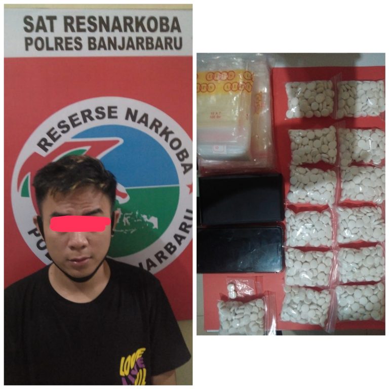 SATRES NARKOBA POLRES BANJARBARU AMANKAN 1.304 BUTIR OBAT ZINETH