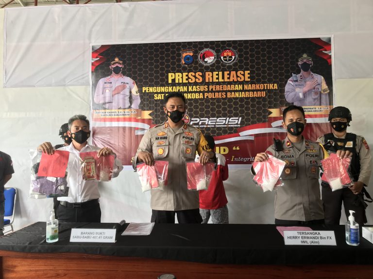 487,41 GRAM SABU DIAMANKAN, KAPOLRES BANJARBARU: TANGKAPAN TERBESAR KEDUA DI 2021