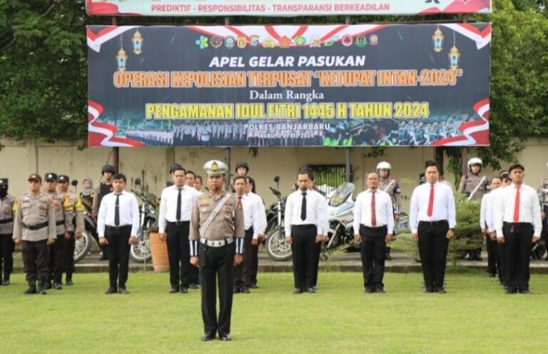 POLRES BANJARBARU: RATUSAN PETUGAS DI OPERASI KETUPAT INTAN 2024 JELANG IDUL FITRI