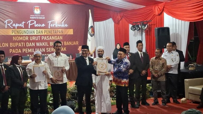 KPU BANJAR TETAPKAN NOMOR URUT PASLON CABUP