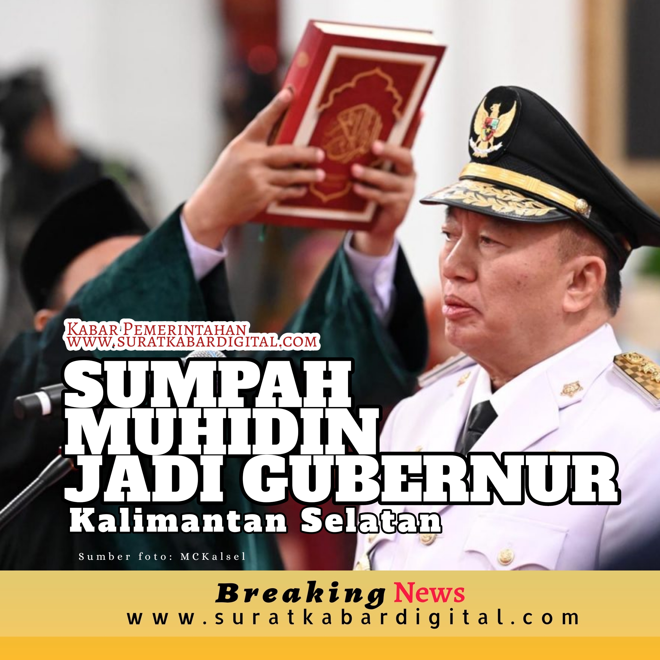 SUMPAH MUHIDIN JADI GUBERNUR KALIMANTAN SELATAN