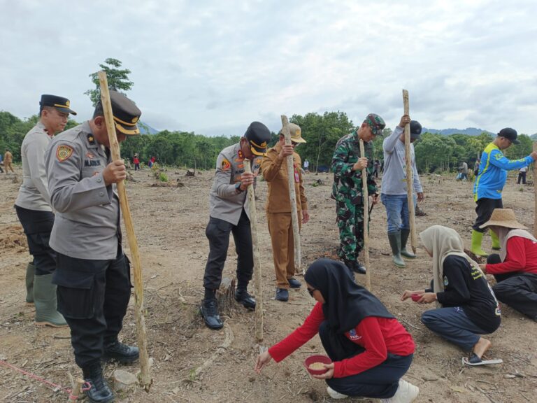 LAHAN GUNUNG 7,5 HEKTARE DITANAMI BIBIT PADI, DESA AWANG BANGKAL BARAT: DUKUNG PROGRAM KETAHANAN PANGAN