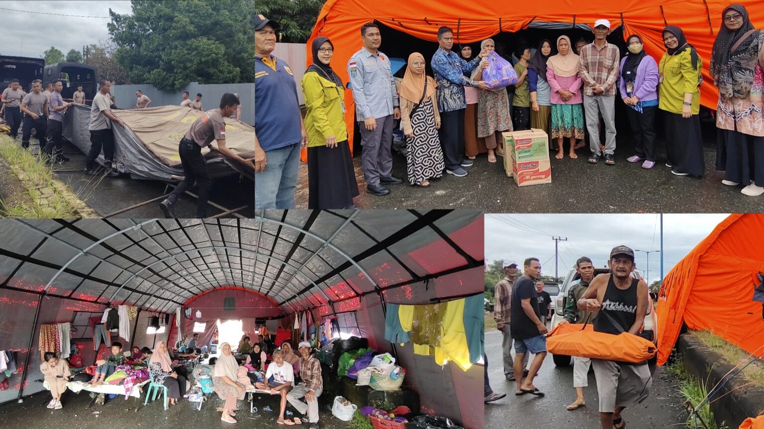 WARGA TERDAMPAK BANJIR DI GUNTUNG MANGGIS MULAI MENDAPATKAN BANTUAN