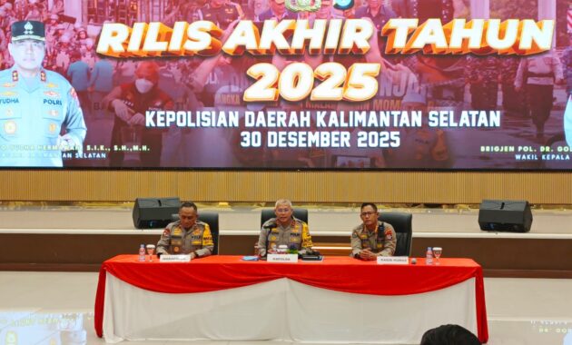 POLDA KALSEL CATAT PENURUNAN SERENTAK KEJAHATAN, LAKALANTAS, DAN KORBAN JIWA SELAMA 2025